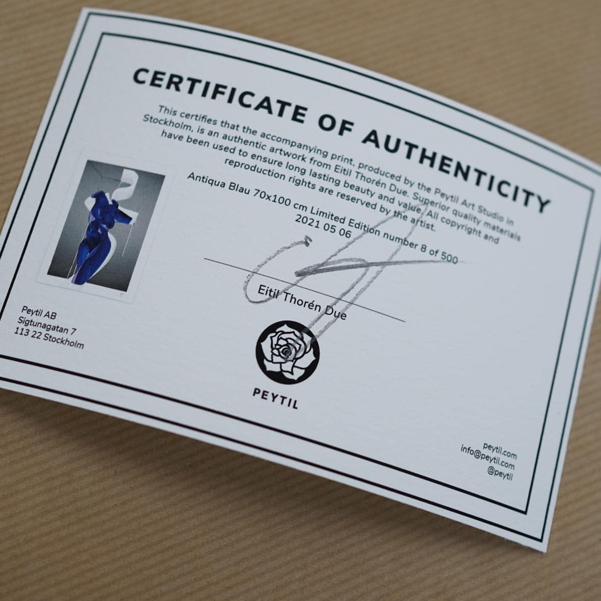 'Antiqua Blau' Limited Edition of 500 - Peytil